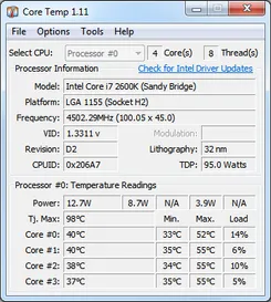 Core Temp Коре Темп — скриншот 4